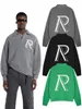 Reprezentuj litery duże logo Jacquard Lapel Pullover Loose Sweater Pullover dla mężczyzn i kobiet J9qi#