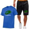 Nowy letni męski bawełniany t-shirt dres do garnituru Męski koszulka do joggingu Suit Street Fashion Sportswear