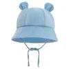 Casquettes de balle bébé chapeau infantile mousseline seau enfants ours oreilles été plage soleil garçons filles chapeaux de pâques pour les tout-petits 3-12 mois