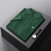 Men's polo shirt sports embroidery business casual Paul shirt solid color lapel half sleeve T-shirt