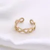 Anneaux de mariage Fysara en acier inoxydable creux ouvert pour les femmes anneau chaîne géométrie doigt bijoux fête cadeau en gros