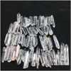 Perlen 100g natürliche klare Quarzkristallsteine lose Perlen Mode transparente Kristalle Zauberstab Quarze Heilstein Punkt Rock Mineral Dhalq