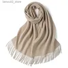 Sciarpe Changming% lana merino scialle lavorato a maglia nuove donne moda autunno classico plaid solido sciarpa inverno caldo nodo uomo silenziatore Q240228