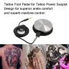 Klänningar rostfritt stål tatuering fotpedal switch runda 360 styrenhet kraftförsörjning vit pedal med sladdklämma
