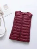 Waistcoats Autumn Winter Women Ultra Light Down Vest Fashion Female Puffer Waistcoat Portable Down Jacket krage Less Sleeveless Coat M8xl