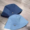 Chapeaux de seau de styliste pour femmes, été, voyage en plein air, luxe, à bord avare, bleu fin, mode pour hommes, chapeau décontracté