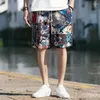 Heren shorts mannelijke korte broek grafische anime anime blauw bloemen bord mode baggy katoen zomer personalisatie met ijs xl y2k in bulk