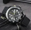 U1 Top 3A Bretiling B20 B01 Navitimer Watch Movement Super Japan Quartz Endurance Pro Avenger Chrono Meter Watches 고무 남성 시계 Sapphire Glass Wristwatches