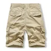 Shorts masculinos estilo safari japonês carga curta homens verão ao ar livre casual muitos bolsos algodão respirável cor sólida streetwear