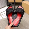 Designer Sandals Red bottoms Mens Spike Flat Spikes Slide Sandal Classic Mules Summer Spike Flat Casual Fashion Sandal Outdoor Fashion Wedges man beach Flip Flop