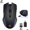 Souris Seenda USBC Souris de jeu sans fil LED RVB rétro-éclairé rechargeable Typec Mause pour livre ordinateur portable PC Gamer Drop Livraison Comput Ot8Cr