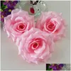 Decorative Flowers Wreaths 100Pcs 10Cm Ivory Artificial Silk Rose Head Diy Decor Vine Flower Wall Wedding Party Decoration Gold Dr Dhruf