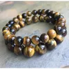 Beaded 8Mm 10Mm Natural Stone Heal Beaded Elastic Strands Bracelets Gemstone Beads Yellow Tiger Eye Bracelet Drop Delivery Jewelry Br Dhvox