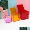 Förvaringslådor BINS DESKTOP HOME DECORATION BOX Cosmetics Lipstick Office Akryl ER Small Dust Transparent Drop Delivery Garden Ho DHVG7