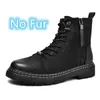 Botas homens tornozelo calçado casual preto punk homem couro genuíno pele de inverno quente rendas até motocicleta masculina