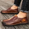 Casual Shoes Genuine Leather Men Handmade Mens Loafers Breathable Slip On Italian Driving Chaussure Homme2024