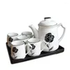 Teware setleri İngiliz tarzı narin kemik çin kahve fincan seti Avrupa vintage çay su ısıtıcısı çaydanlık ve tabağı