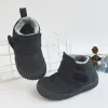 Chaussures d'extérieur chaudes d'hiver pour enfants, chaussures en velours en peluche, semelle antidérapante, bottes en coton pour bébés de 16 ans, garçons et filles, chaussures décontractées d'extérieur