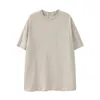 Spring Summer Pure Cotton Solid Color Short sleeved American Casual Loose Fit Shoulder T-shirt High Street