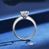 S925 Sterling Silver Mosang Diamond Six Claw Ring Womens Simple Classic Crown T Family Diamond Ring Mosang Stone Handpiece