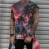 Tanktops voor heren Casual strand Hawaiianss Boho-print Mouwloos Muscle Tees Cool Workout T-shirts Fitnessvest Atletisch