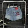 Handduk broderi jeans kvinnor designers denim shorts flicka lady hiphop korta byxor streetwear