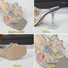 Sandálias Chinelos Transparente PVC Cristal Copo Alto Salto Sexy Sapatos Casuais Plus Size Mulheres Open Toe