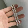 체인 Meisidian Jewelry 9K 노란색 솔리드 골드 테니스 체인 5mm VVS1 D 합성 Moissanite Diamond Necklace220G