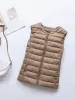 Waistcoats Autumn Winter Women Ultra Light Down Vest Fashion Female Puffer Waistcoat Portable Down Jacket krage Less Sleeveless Coat M8xl