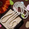 Pull Long en perles réelles, bijoux, hiver, printemps, été, automne, collier de perles, bijoux fantaisie noués, en vente, 240222