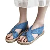 Sandals Fashion Spring And Summer Women Outdoor Roman Style Straps Linen Flat Bottom