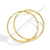 Dangle Oorbellen Grote 24K Gold Plating Trend Oorstekers Voor Vrouwen Meisje Vergulden Grote Ronde Adel Charme Kunstwerk Sieraden 2024