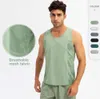 Lu Yoga Lemon Algin Men Gym Clothes Sleeveless Sports Workout Vest Running Training Tank Top Elastic Fitness Breathable Mans Activewear LL Align clo