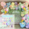 Nowy nowy kolorowy pastelowy balon łuk Garland Lode Cream Donut Hel Foil Balloony dla dziewcząt urodziny Baby Shower Dekoracja imprezy