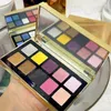 Paleta de sombras multicoloridas luxuosas com 10 cores foscas e brilhantes sombras prensadas