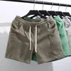 Menshorts Male Short Pants Green Drawstring med fickor Hemgatorkläder Y2K i byxa 2024 Bulk Ingen bomullsdesigner XL