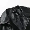 ブラックメンズ風力発電バイカーレザージャケットレッドブラウンブループーコートファッションカジュアルオーバーコート男性トップアウタースズ