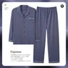 Mens Sleepwear Women and Men Matching Cotton Spring Cardigan Fashion Pyjamas Set Young Boy Girl Nightwear Plus Size 3xl PJS Dropship