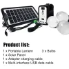 Kit de carregador solar para acampamento, luz portátil, lanternas, painel solar, conjunto de 3 lâmpadas, sistema de energia solar ao ar livre, carga para telefone, banco de energia