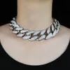 30 mm Big Heavy Women Chunky Choker Naszyjnik Micro Pave 5a CZ Cuban Link łańcuch lodowy Bling Hip Hop Women Cuban255s