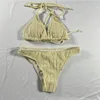 Kadın Mayo Seksi 2024 JACQUARD DRIGHSTRING İki Parçalı Mayo Kadın Bikini Set Bater Yüzme Sahil Giyim Mayo Takım elbise