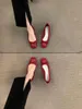 Chaussures de robe 2024 Bout carré Bow Talons bas Bouche peu profonde Casual Femmes Appartements Mode Coloré Cuir Souple Ballet Mujer