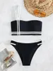 Costume da bagno da donna Bikini brasiliano Set monospalla a vita alta stampato Costume da bagno bikini push up da donna Costume da bagno biquini femminile