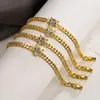 Bracelets de charme Acheter luxe cubique zircone bijoux animaux 2024 mode couleur or chaîne cubaine léopard pour les femmes