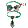 Vestuário para cães 2 PCS Xadrez de Natal Pet Tie Bow Neck Strap Cat Colar Collar Bows Cães Acessórios