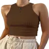 Sommer Frauen T-Shirts Crop Top Sexy Designer Marke Sport Schulter Schwarz Weiß Tank Lässige ärmellose rückenfreie T-Shirts