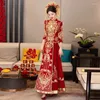 Etnische Kleding 2024 Traditionele Chinese Trouwjurken Vrouwen Oosterse Staande Kraag Kwastjes Geborduurd Tang Pak