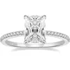 Pierścienie klastra 925 STERLING Sliver Zaangażowanie dla kobiet Radiant Cut Cubic Zirconia Wedding Połączka CZ Obiecana Pierścień 7 9 mm