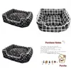 Kennels Pens Designer Dog Black Fur Nest Classic Letter Logo And White Checkerboard Pet P Teddy Schnauzer Bomeijll Ins Winter Warm Dh1K4