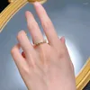 Clusterringen Lente Qiaoer 18K verguld 925 sterling zilver hart Lab saffier edelsteen fijne vintage ring voor vrouwen trouwring sieraden